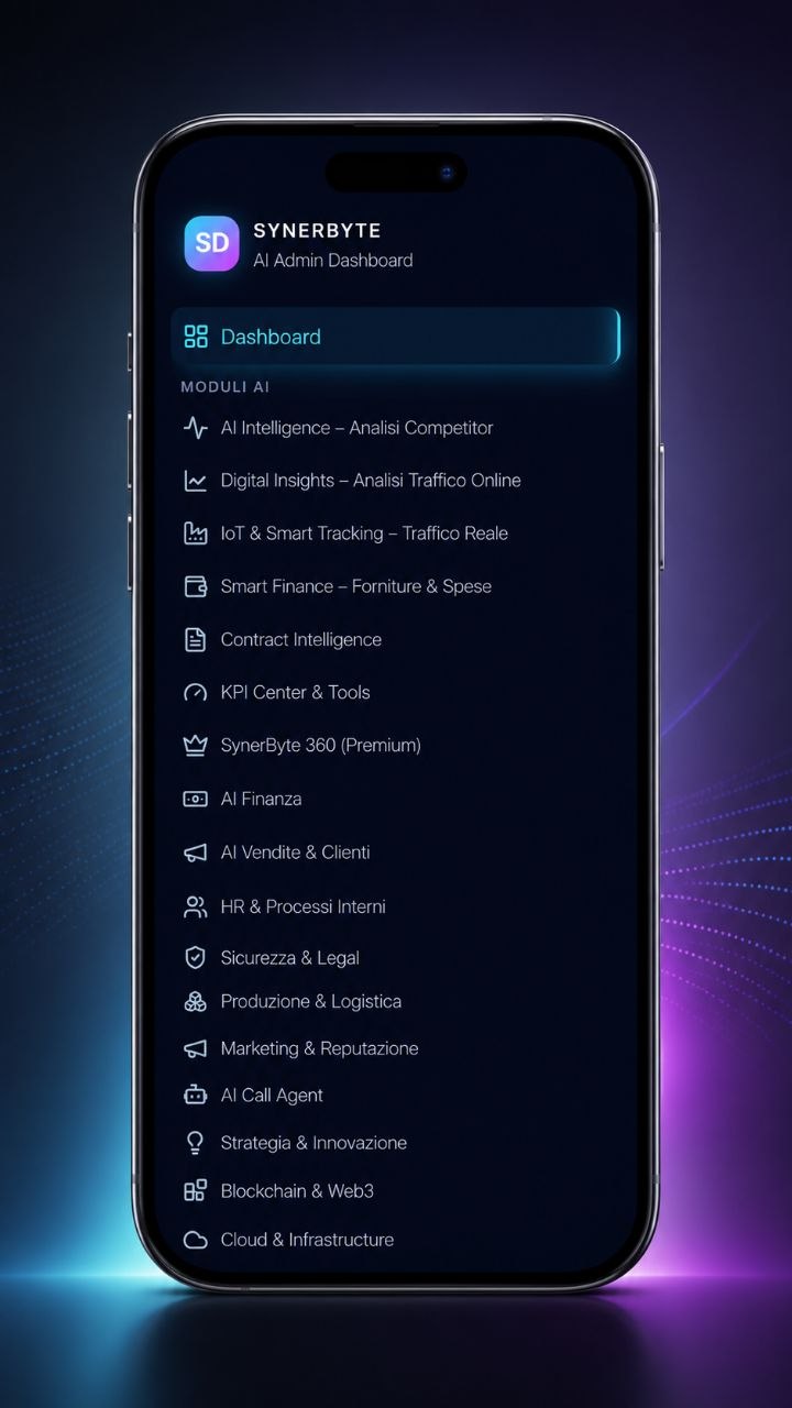 Dashboard mobile AI SynerByte